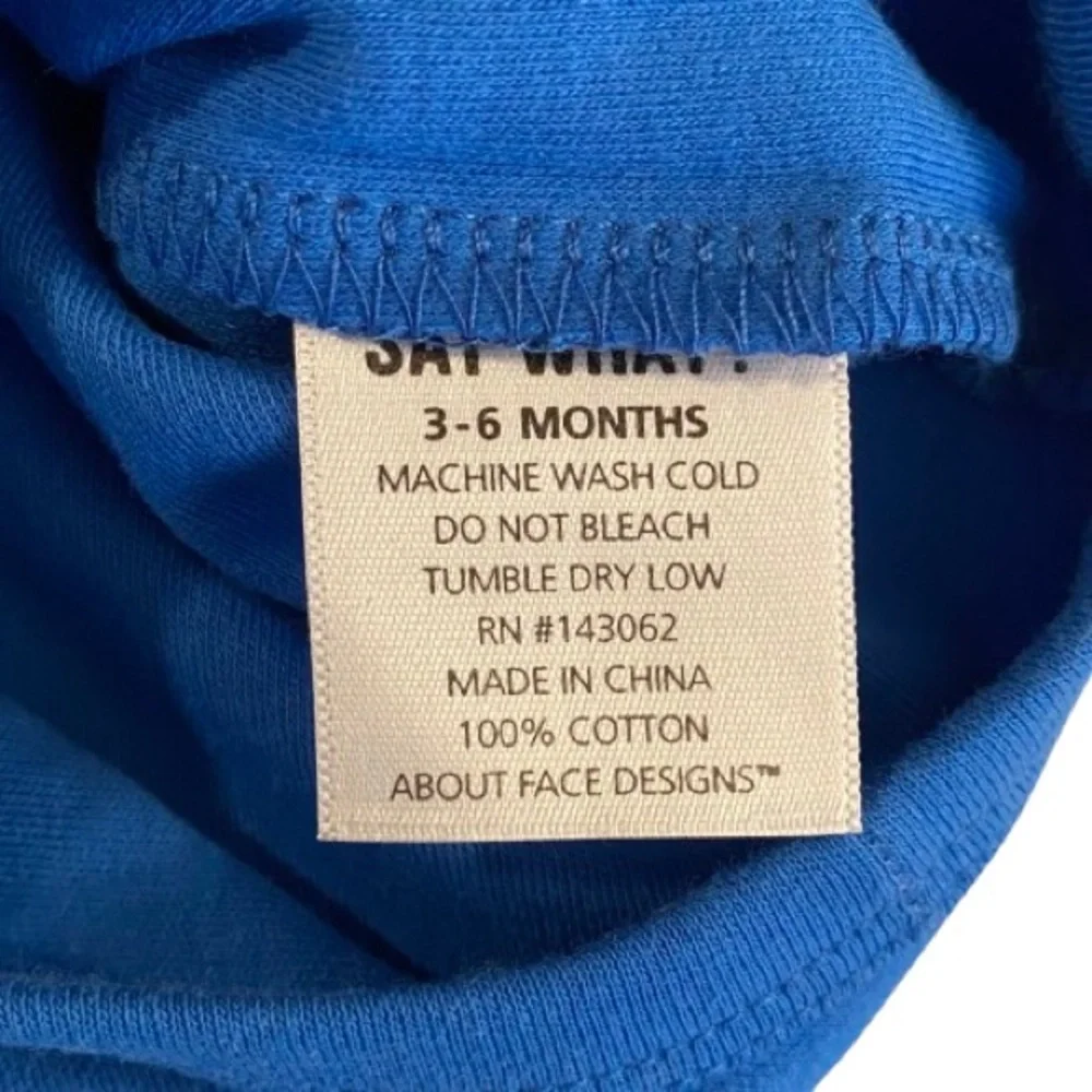 Say What? Baby Talk Blue Onesie Size 3-6 mos 100% Cotton Funny Baby Gift NWT